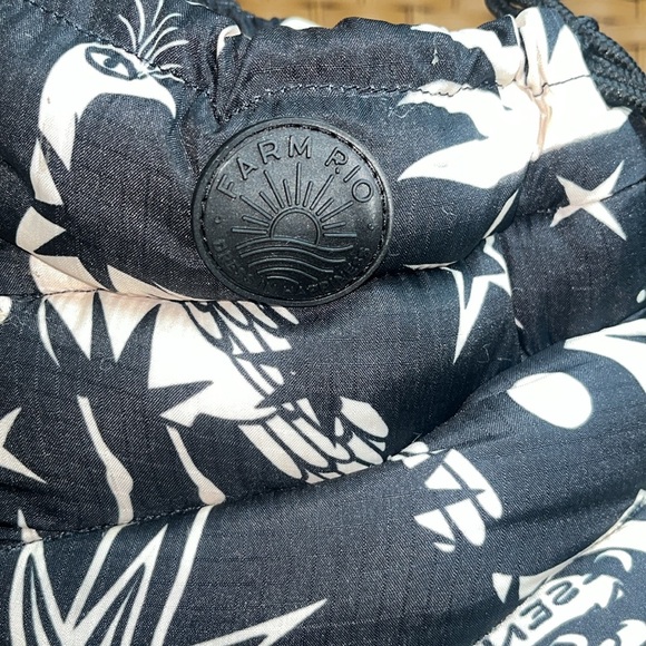 FARM RIO Made In Brazil Cerrado Sky Lug Sole Ankle Boots Booties Black White - Picture 3 of 12